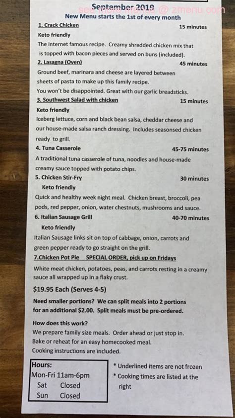 Menu for The Slotted Spoon in Danville, IL .
